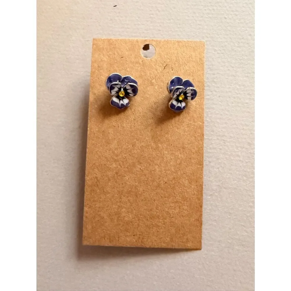Purple Floral Stud Earrings A1800
